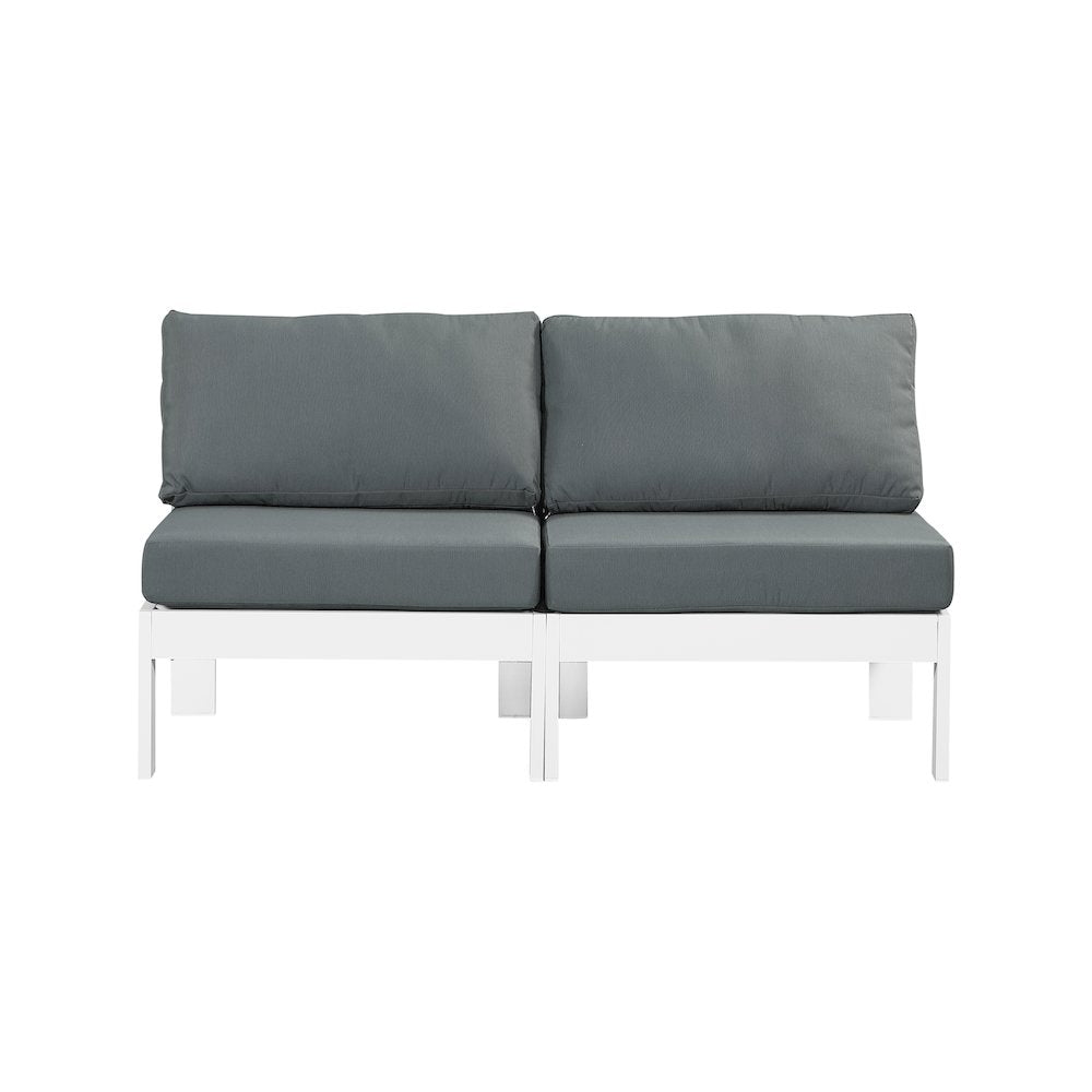 Nizuc Grey Water Resistant Fabric Outdoor Patio Modular Sofa