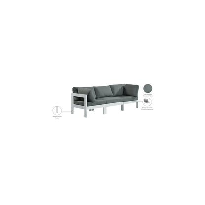 Nizuc Grey Water Resistant Fabric Outdoor Patio Modular Sofa