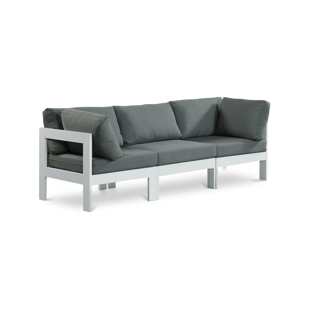 Nizuc Grey Water Resistant Fabric Outdoor Patio Modular Sofa