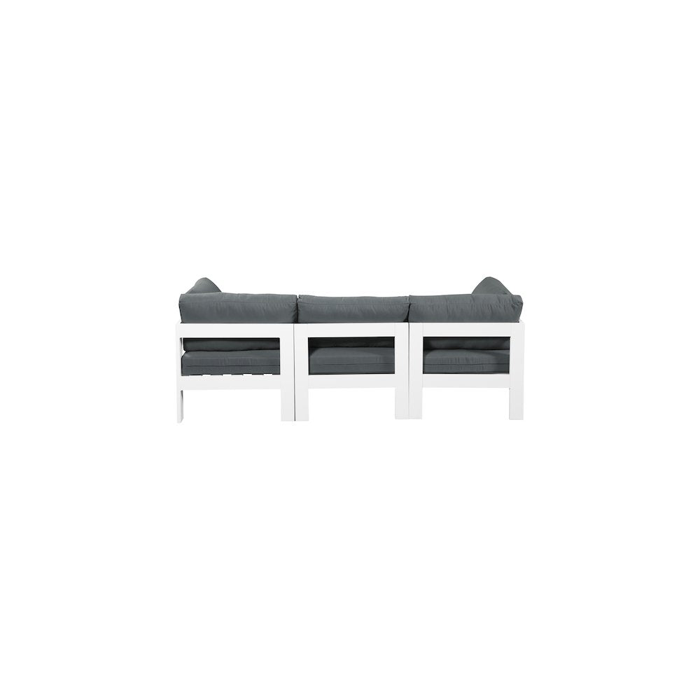 Nizuc Grey Water Resistant Fabric Outdoor Patio Modular Sofa