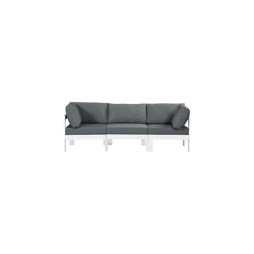 Nizuc Grey Water Resistant Fabric Outdoor Patio Modular Sofa