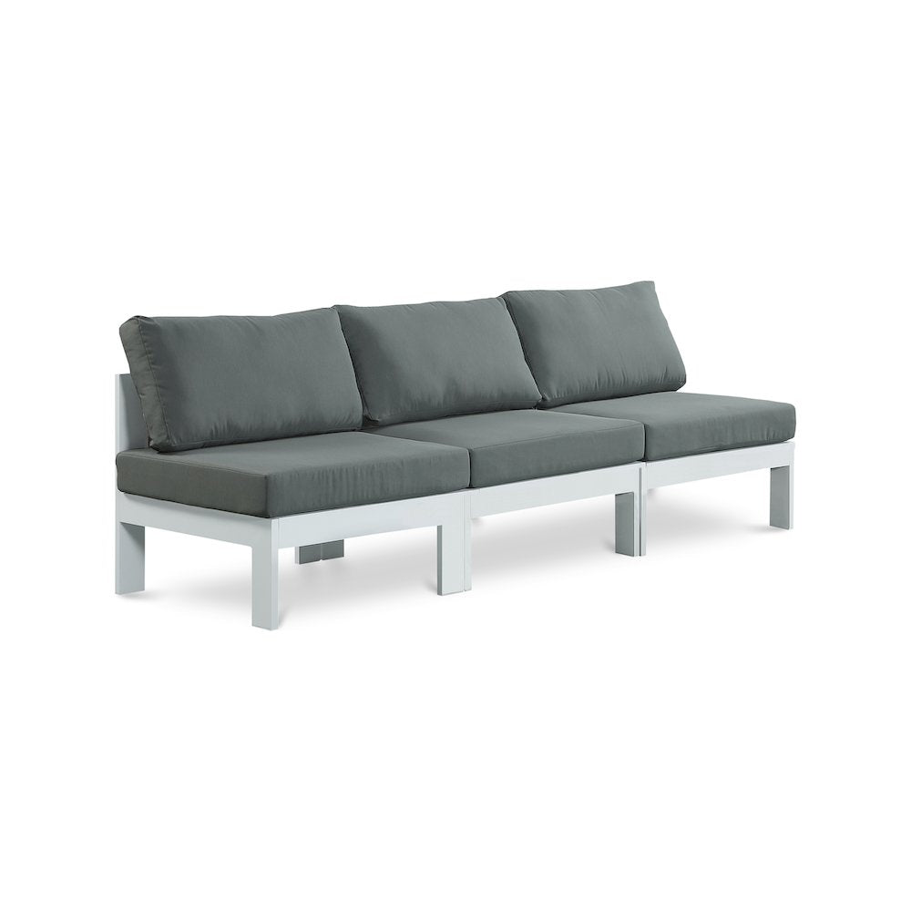 Nizuc Grey Water Resistant Fabric Outdoor Patio Modular Sofa