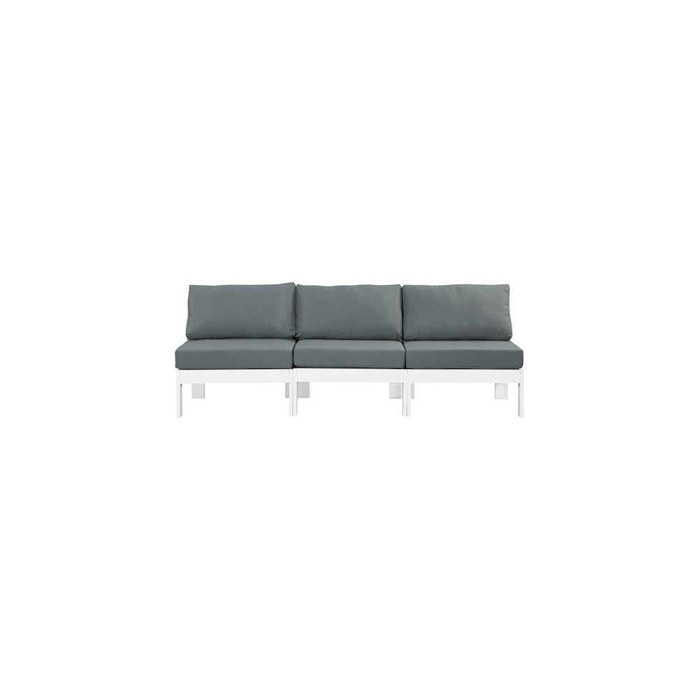 Nizuc Grey Water Resistant Fabric Outdoor Patio Modular Sofa