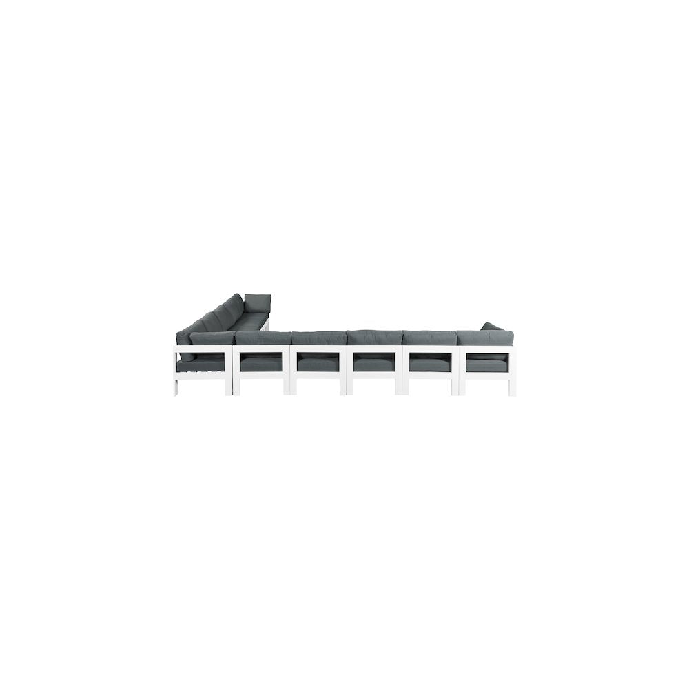 Nizuc Grey Water Resistant Fabric Outdoor Patio Modular Sectional