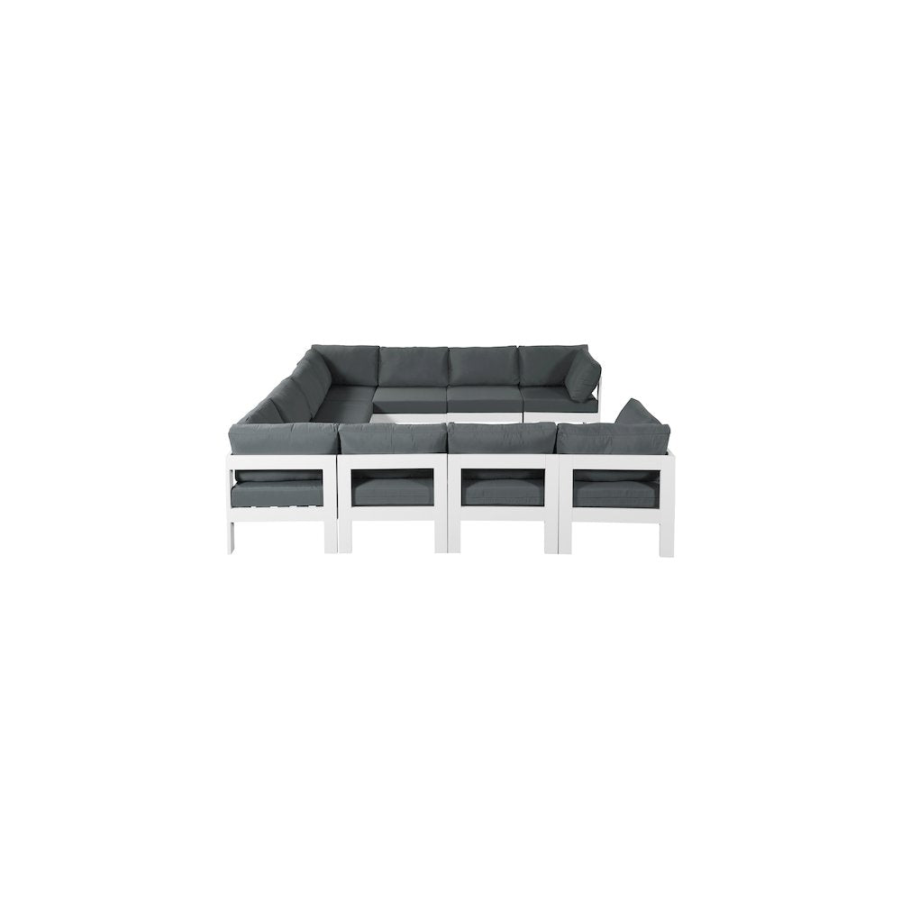 Nizuc Grey Water Resistant Fabric Outdoor Patio Modular Sectional