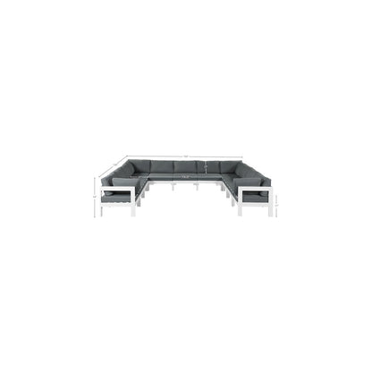 Nizuc Grey Water Resistant Fabric Outdoor Patio Modular Sectional