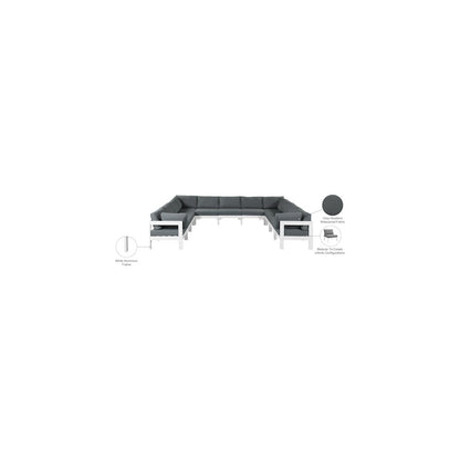 Nizuc Grey Water Resistant Fabric Outdoor Patio Modular Sectional