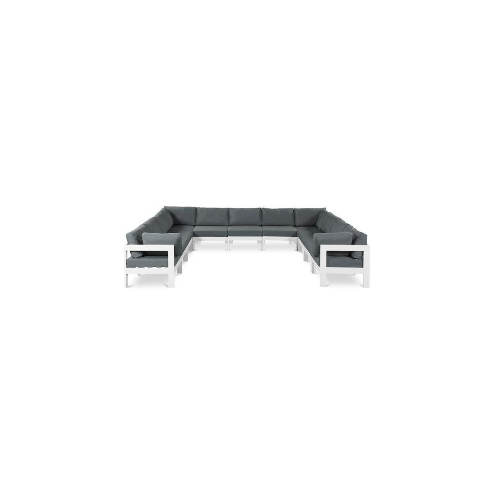 Nizuc Grey Water Resistant Fabric Outdoor Patio Modular Sectional