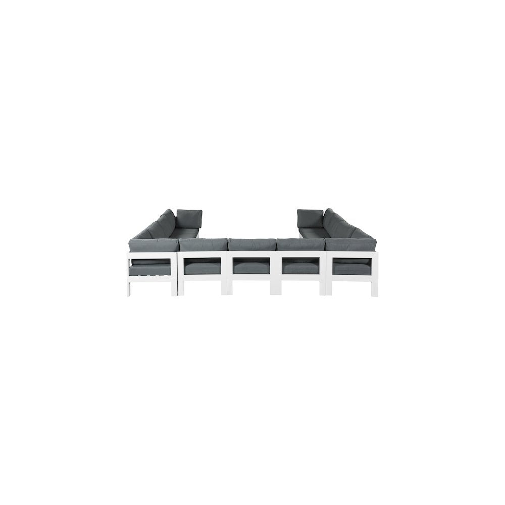 Nizuc Grey Water Resistant Fabric Outdoor Patio Modular Sectional