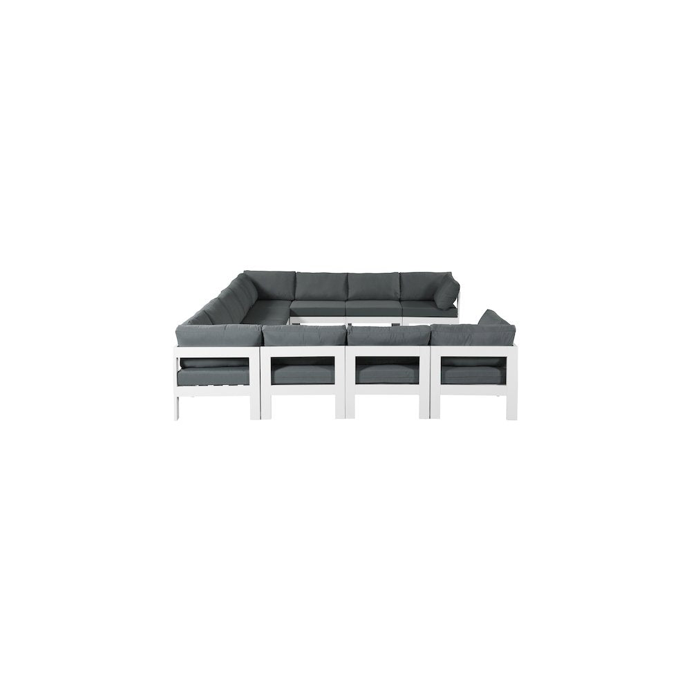 Nizuc Grey Water Resistant Fabric Outdoor Patio Modular Sectional