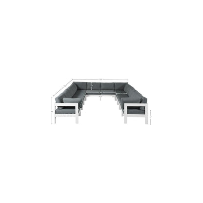 Nizuc Grey Water Resistant Fabric Outdoor Patio Modular Sectional