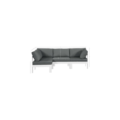 Nizuc Grey Water Resistant Fabric Outdoor Patio Modular Sectional