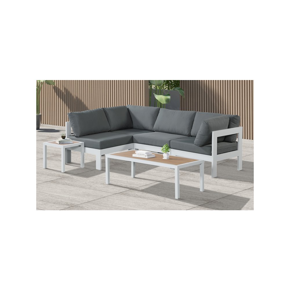 Nizuc Grey Water Resistant Fabric Outdoor Patio Modular Sectional