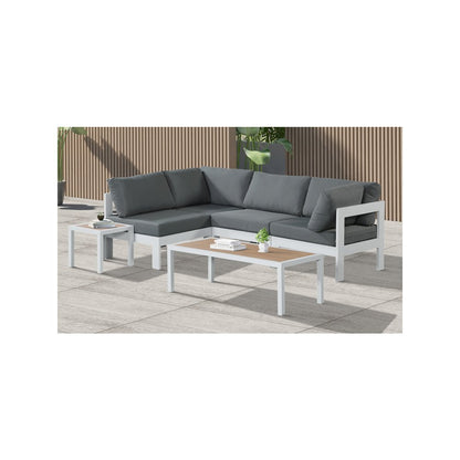 Nizuc Grey Water Resistant Fabric Outdoor Patio Modular Sectional