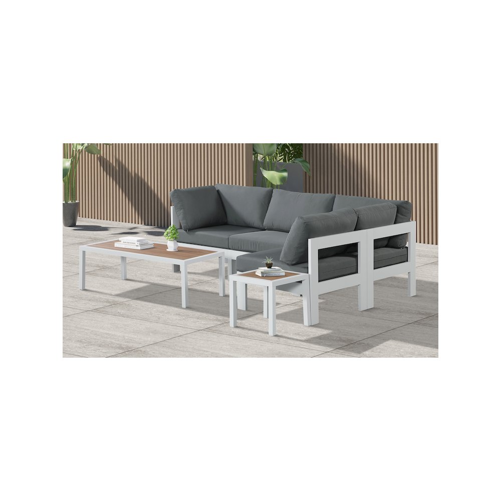 Nizuc Grey Water Resistant Fabric Outdoor Patio Modular Sectional