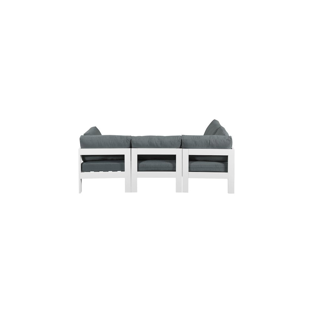 Nizuc Grey Water Resistant Fabric Outdoor Patio Modular Sectional