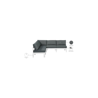 Nizuc Grey Water Resistant Fabric Outdoor Patio Modular Sectional