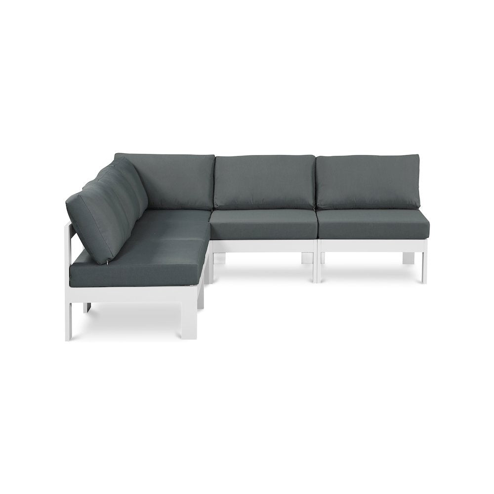 Nizuc Grey Water Resistant Fabric Outdoor Patio Modular Sectional