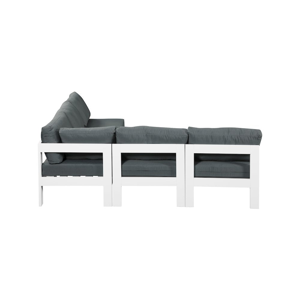 Nizuc Grey Water Resistant Fabric Outdoor Patio Modular Sectional