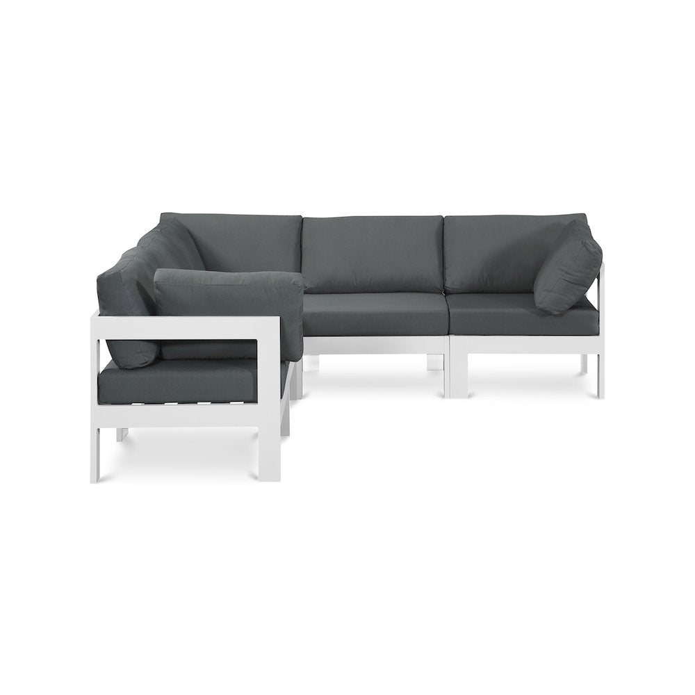Nizuc Grey Water Resistant Fabric Outdoor Patio Modular Sectional