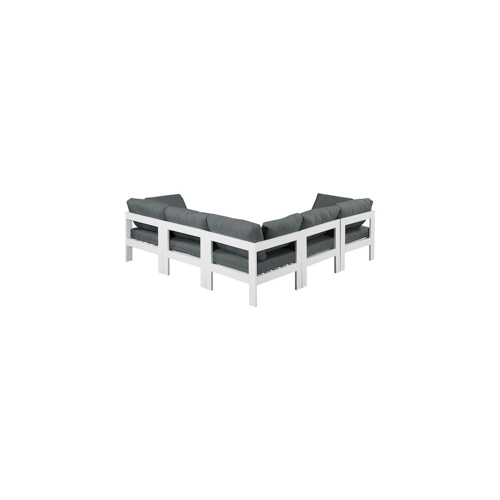Nizuc Grey Water Resistant Fabric Outdoor Patio Modular Sectional