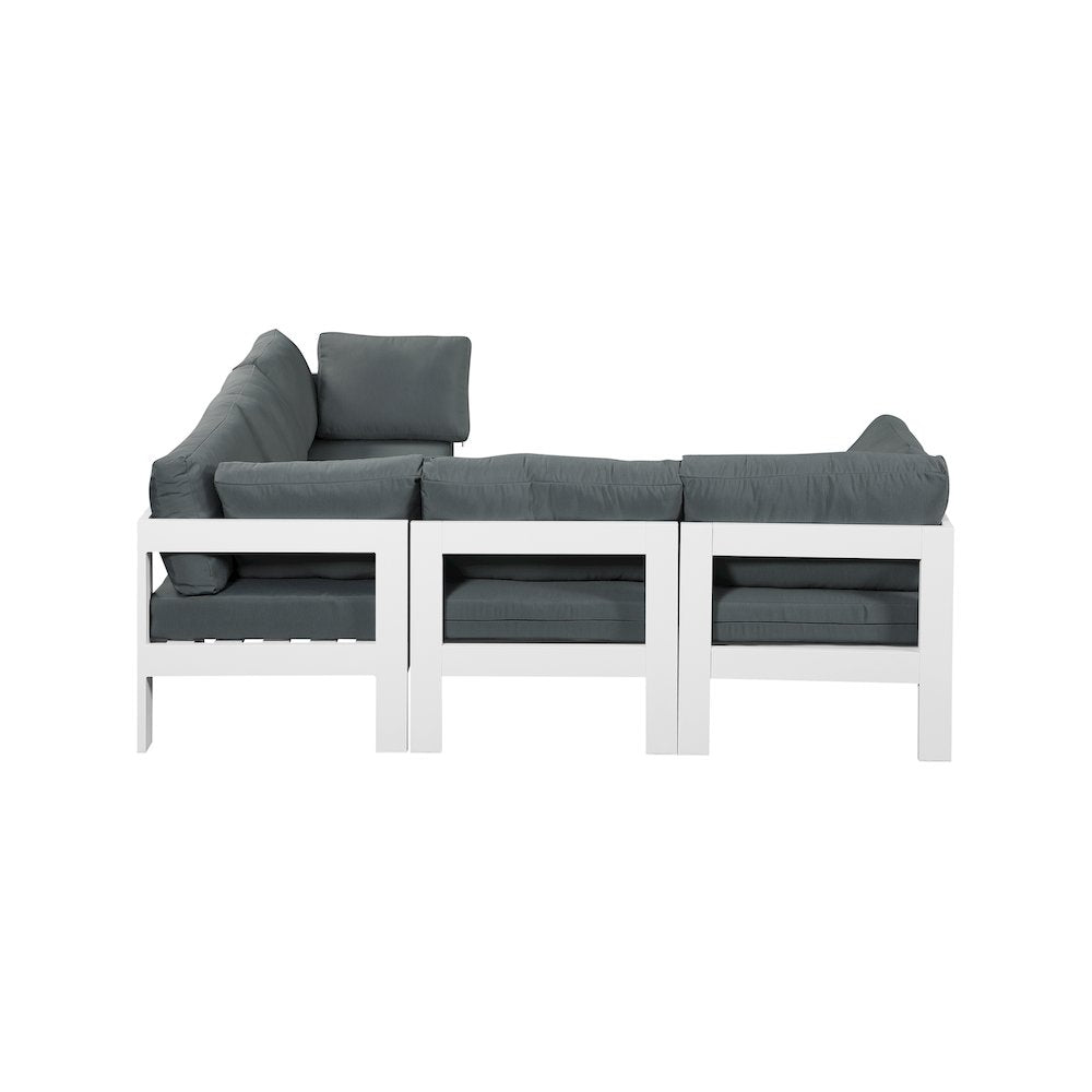 Nizuc Grey Water Resistant Fabric Outdoor Patio Modular Sectional
