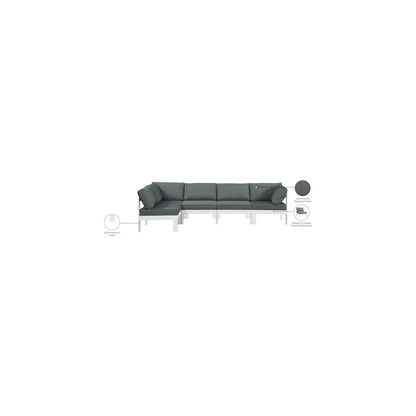 Nizuc Grey Water Resistant Fabric Outdoor Patio Modular Sectional