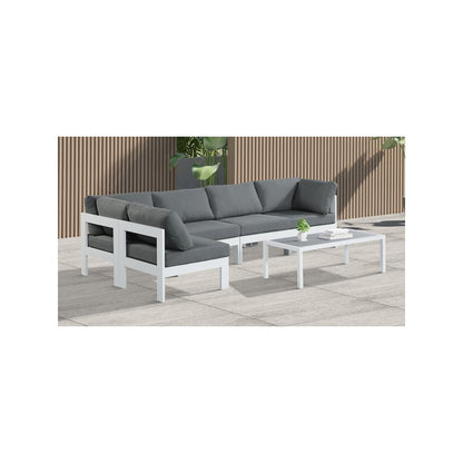 Nizuc Grey Water Resistant Fabric Outdoor Patio Modular Sectional