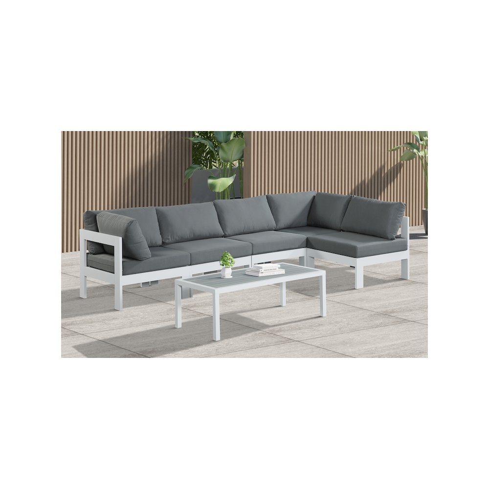 Nizuc Grey Water Resistant Fabric Outdoor Patio Modular Sectional