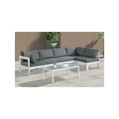 Nizuc Grey Water Resistant Fabric Outdoor Patio Modular Sectional
