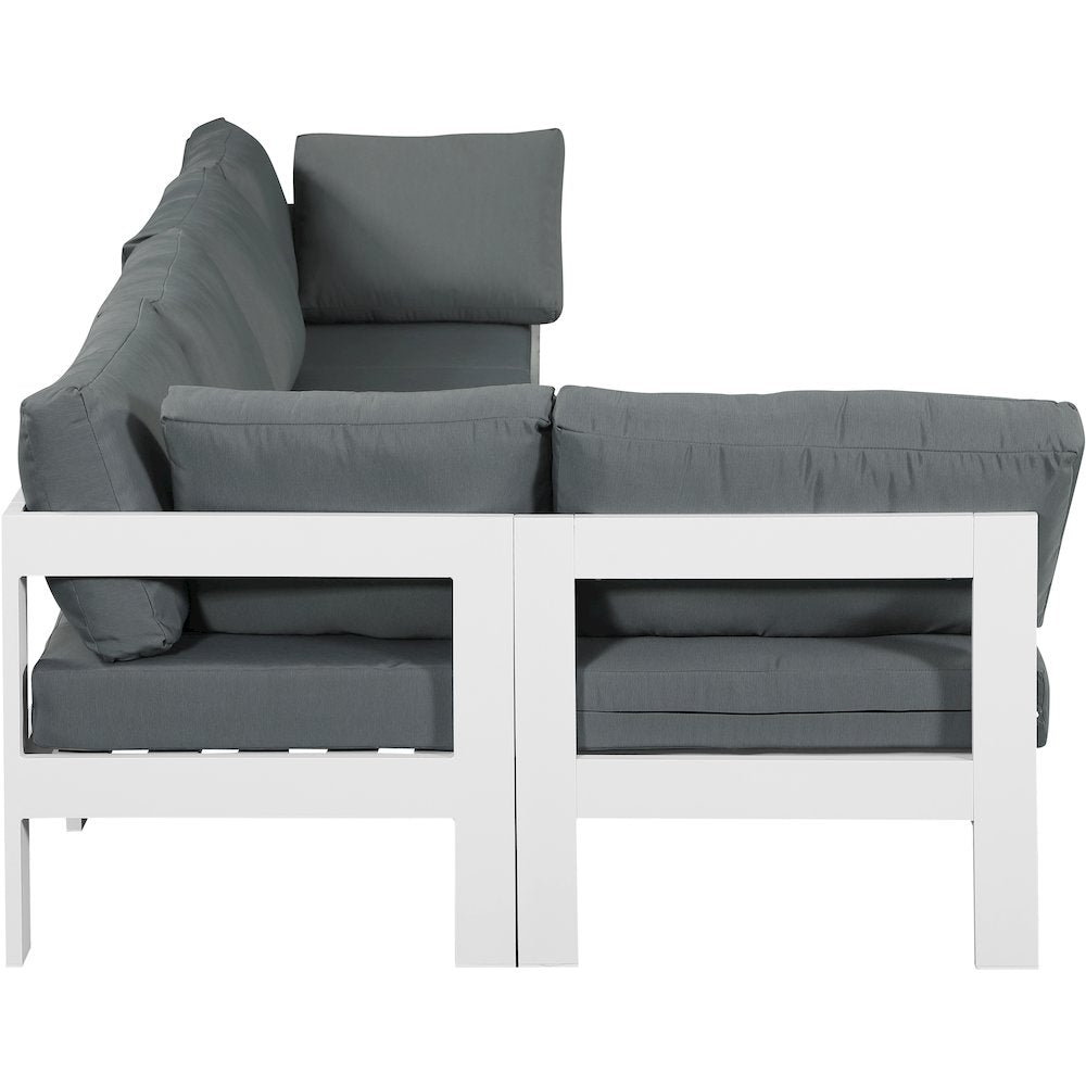 Nizuc Grey Water Resistant Fabric Outdoor Patio Modular Sectional