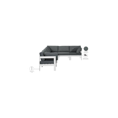 Nizuc Grey Water Resistant Fabric Outdoor Patio Modular Sectional