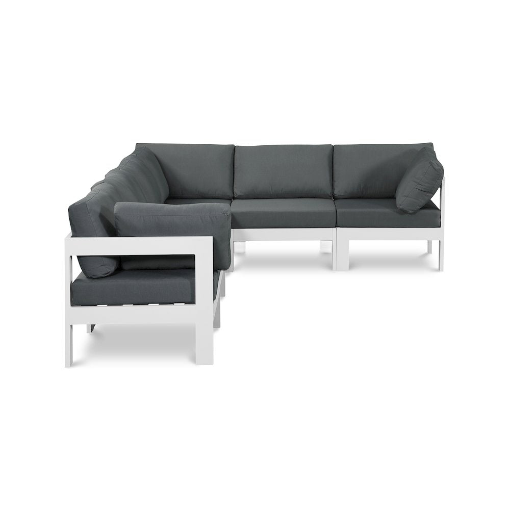 Nizuc Grey Water Resistant Fabric Outdoor Patio Modular Sectional