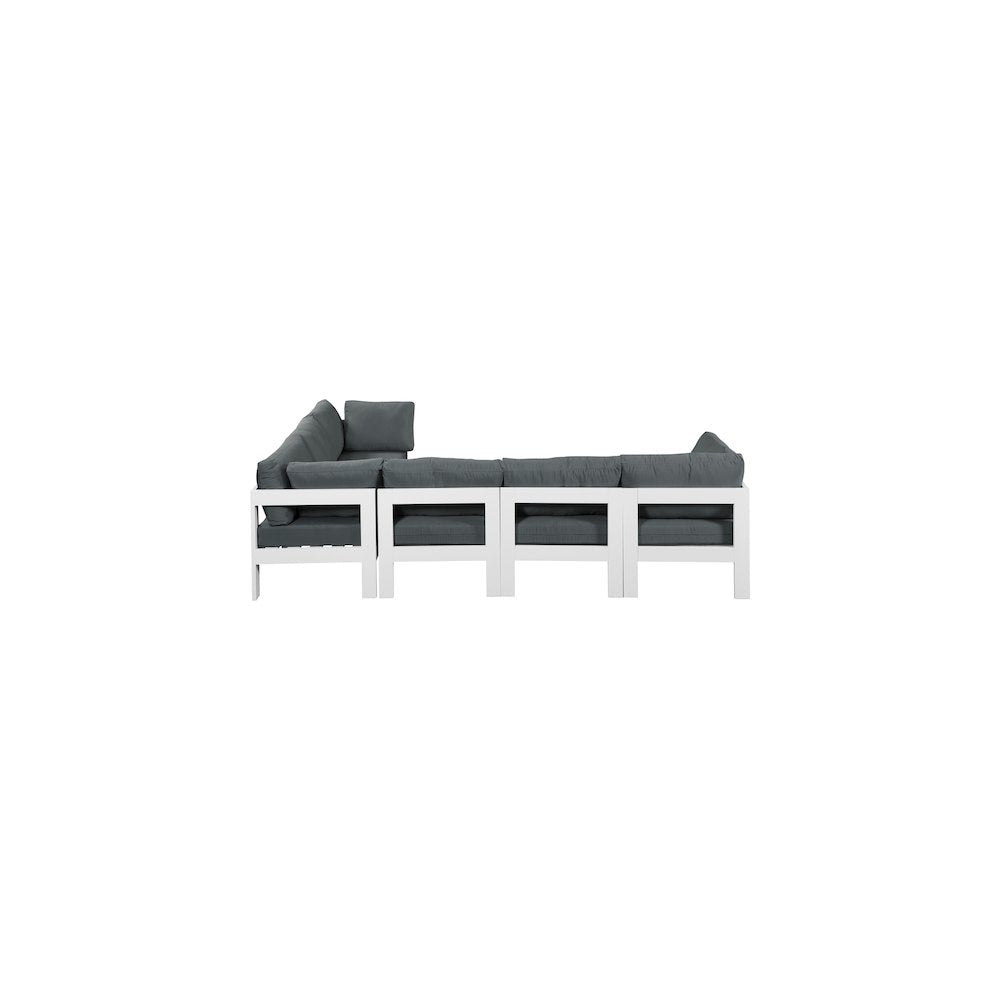 Nizuc Grey Water Resistant Fabric Outdoor Patio Modular Sectional