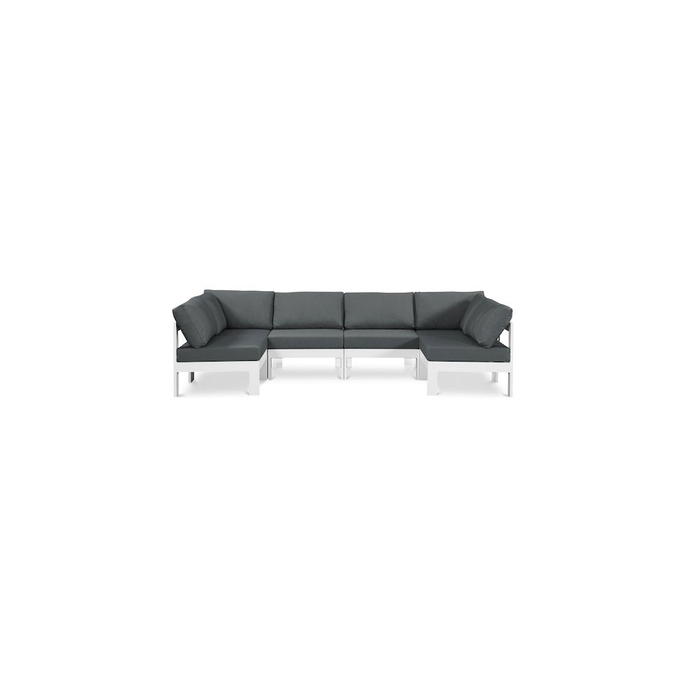 Nizuc Grey Water Resistant Fabric Outdoor Patio Modular Sectional