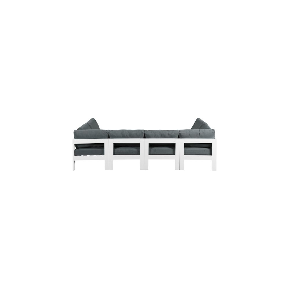 Nizuc Grey Water Resistant Fabric Outdoor Patio Modular Sectional