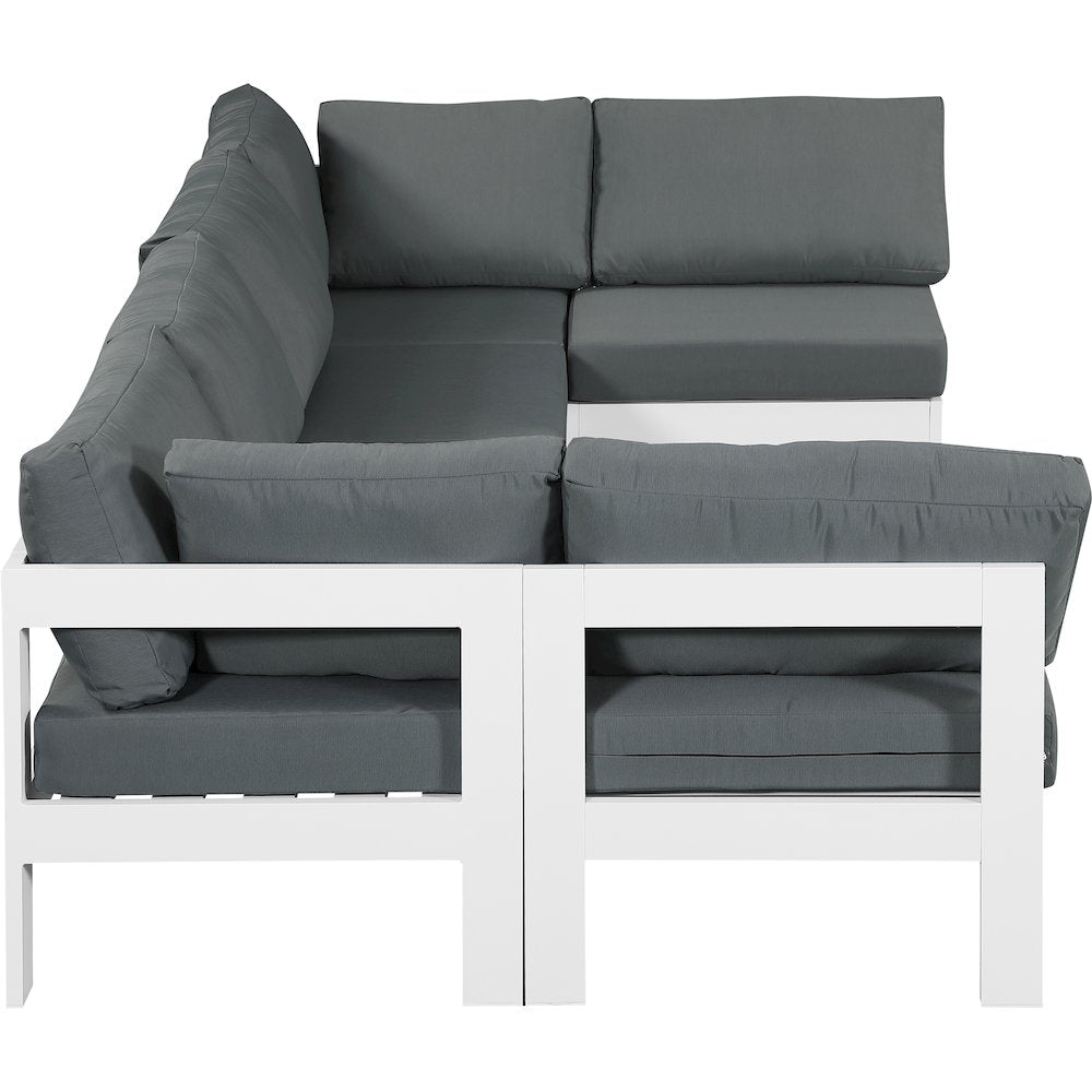 Nizuc Grey Water Resistant Fabric Outdoor Patio Modular Sectional