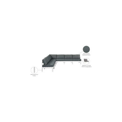 Nizuc Grey Water Resistant Fabric Outdoor Patio Modular Sectional
