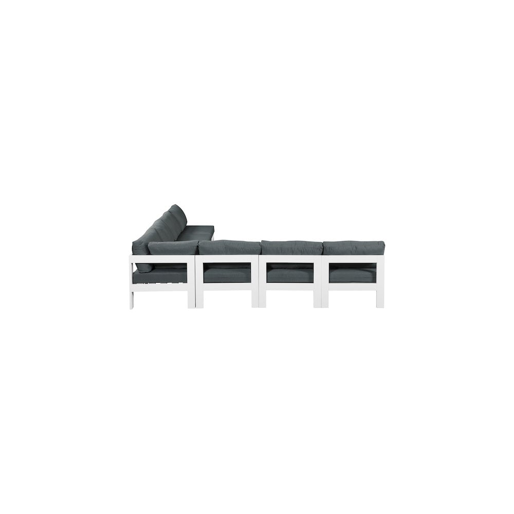 Nizuc Grey Water Resistant Fabric Outdoor Patio Modular Sectional