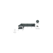 Nizuc Grey Water Resistant Fabric Outdoor Patio Modular Sectional