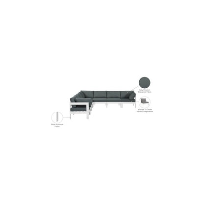 Nizuc Grey Water Resistant Fabric Outdoor Patio Modular Sectional