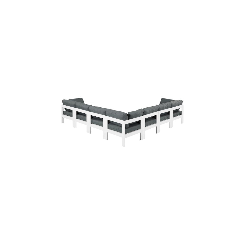 Nizuc Grey Water Resistant Fabric Outdoor Patio Modular Sectional