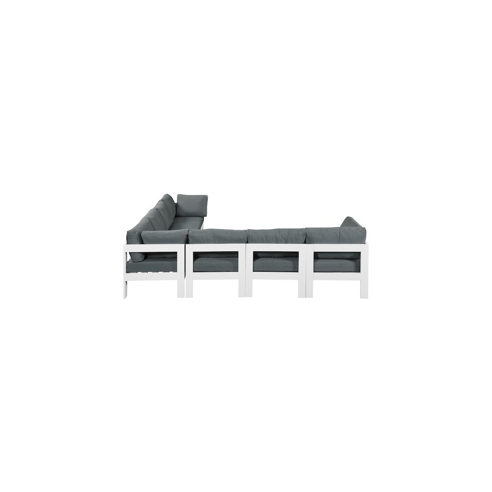 Nizuc Grey Water Resistant Fabric Outdoor Patio Modular Sectional