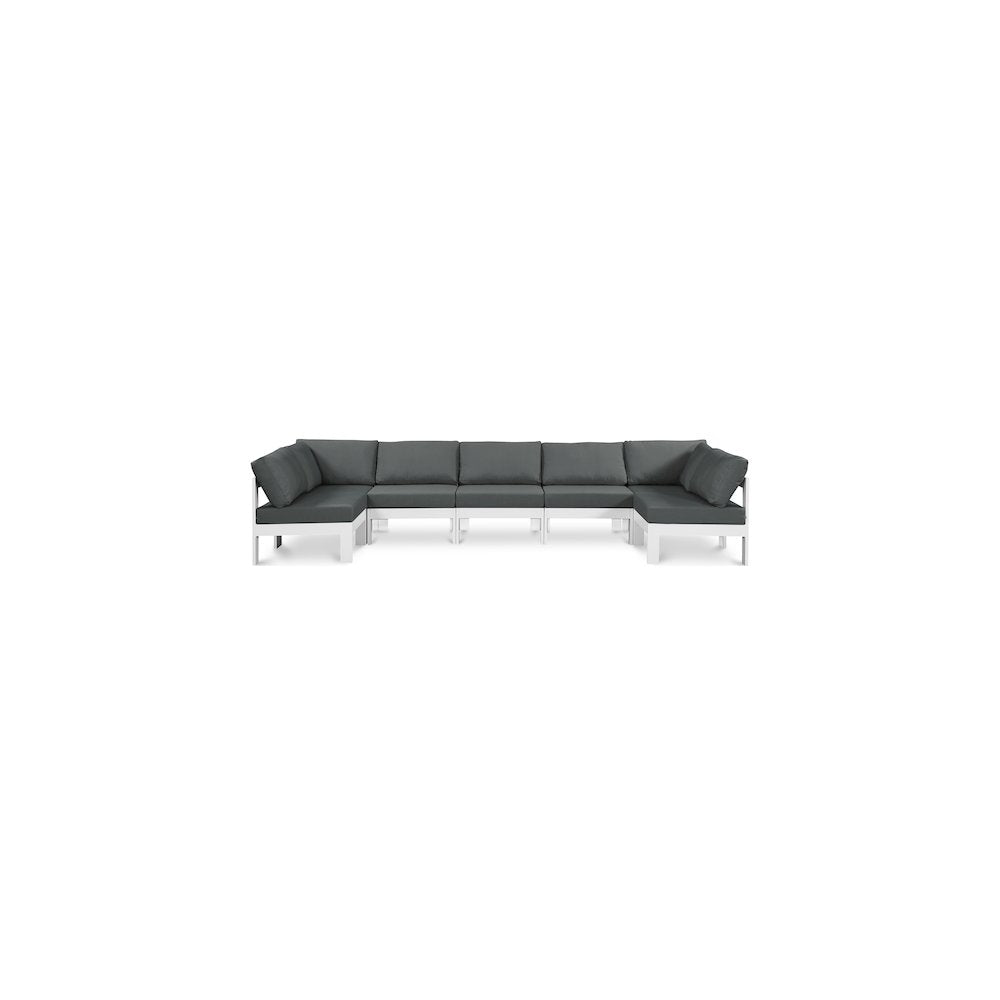 Nizuc Grey Water Resistant Fabric Outdoor Patio Modular Sectional