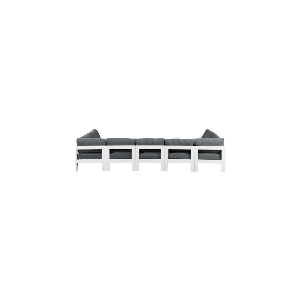 Nizuc Grey Water Resistant Fabric Outdoor Patio Modular Sectional