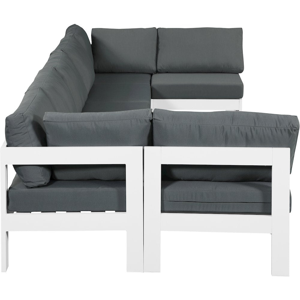 Nizuc Grey Water Resistant Fabric Outdoor Patio Modular Sectional