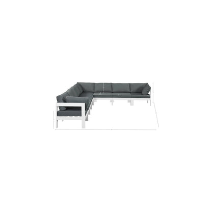 Nizuc Grey Water Resistant Fabric Outdoor Patio Modular Sectional
