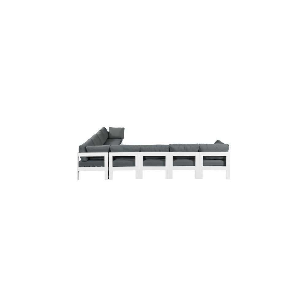 Nizuc Grey Water Resistant Fabric Outdoor Patio Modular Sectional
