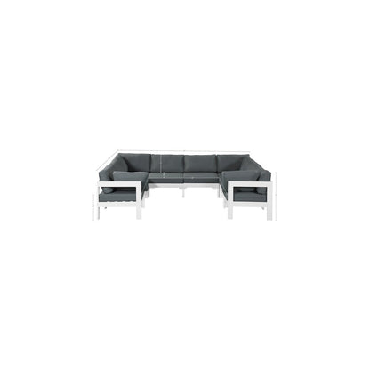 Nizuc Grey Water Resistant Fabric Outdoor Patio Modular Sectional