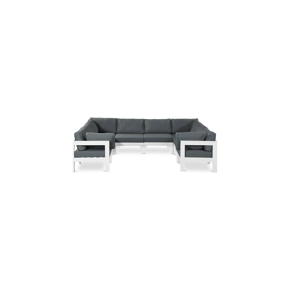 Nizuc Grey Water Resistant Fabric Outdoor Patio Modular Sectional